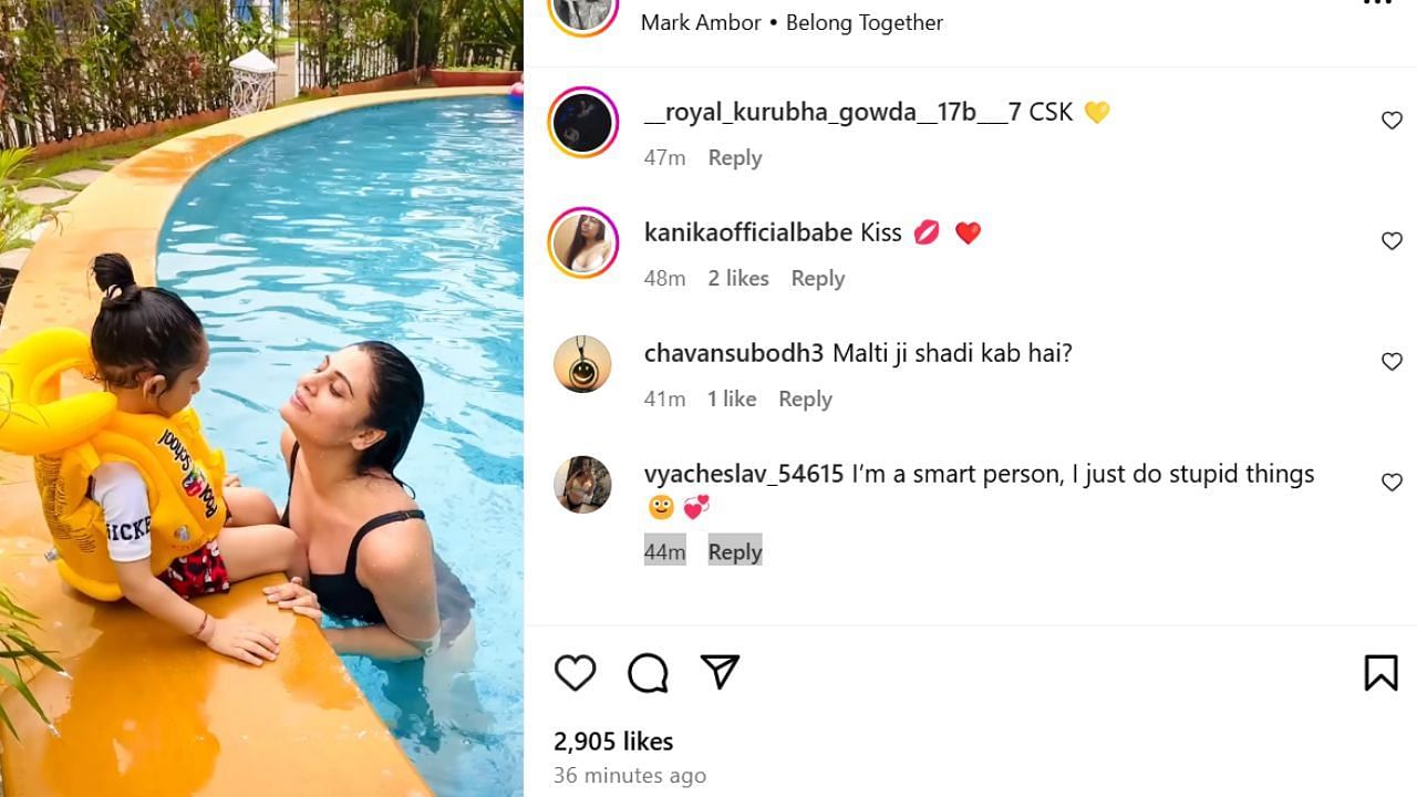 मालती चाहर से फैन ने पूछा सवाल (photo credit: instagram/maltichahar)